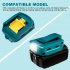 Dual Usb Power Source Charger Li ion Battery Adapter With Led Lights For Makita 14 4 18v MT45 USB 3W lights