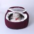 Dual Use Soft Plush Dog Cat Bed Dog Kennel Pet House for Puppy Dogs Cat Small Animals Mat red S