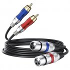 Dual Xlr 3-pin Female To Dual Rca Male Audio Cable Dual Xlr To Dual Rca Plug Patch Cord Connector  Wire Female 1.5 meters