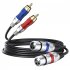 Dual Xlr 3 pin Female To Dual Rca Male Audio Cable Dual Xlr To Dual Rca Plug Patch Cord Connector  Wire Female 1 5 meters