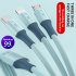 Durable No Cracking TPE 3 in 1 Fast Charging Data Cable Pure Copper Core Good Elasticity Compatible For Iphone Android Type c blue 1 meter