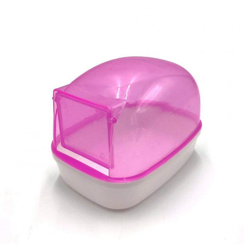 Dustproof Plastic Cute Small Pet Hamster Bathroom Sauna Bathtub Playing Box Pink_Dustproof bathroom
