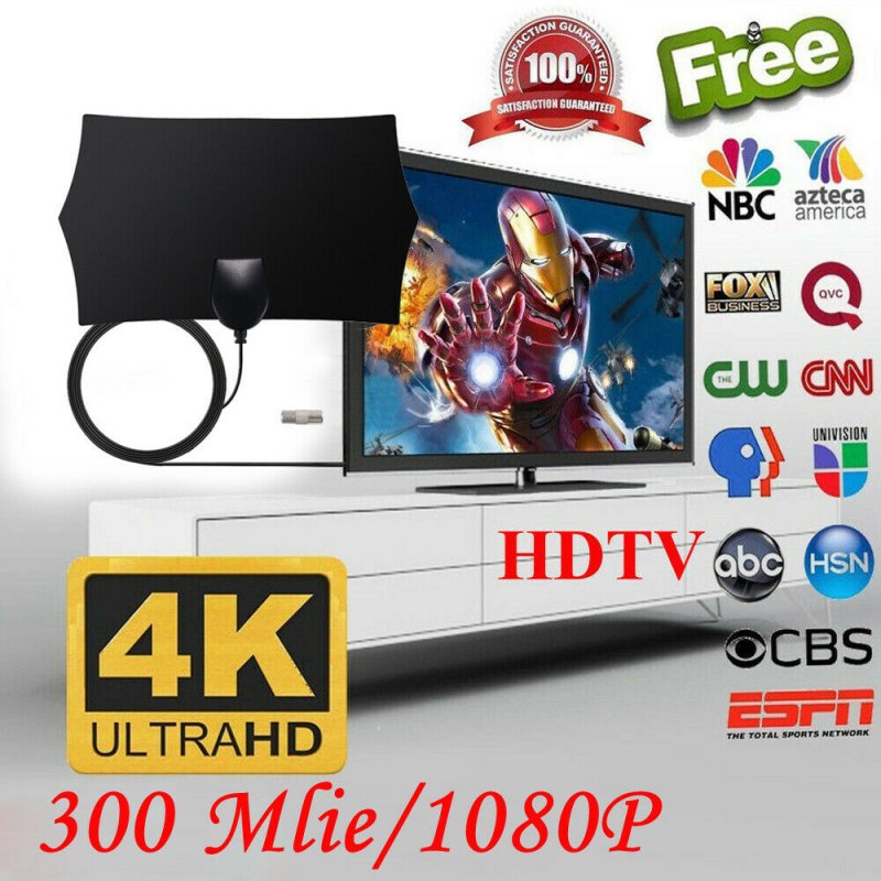 300 Mile Range Antenna TV Digital HD Skywire Antena Digital HDTV 1080p Indoor 