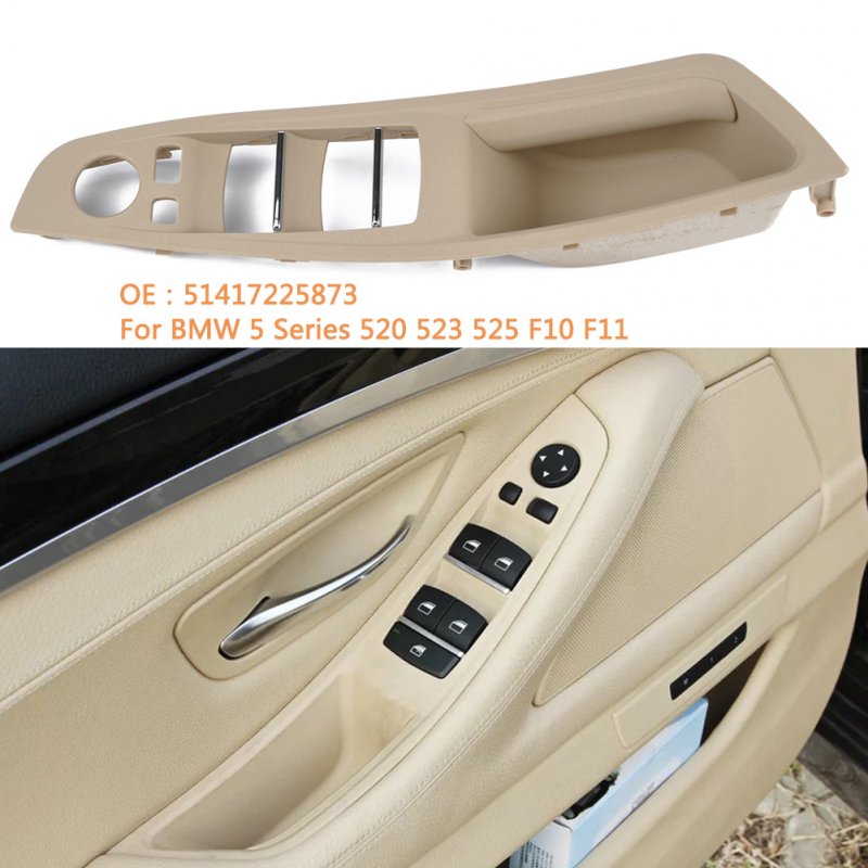 Door Handle Window Switch Panel for BMW 5 Series F10 F18 520 523 525(Beige) brown