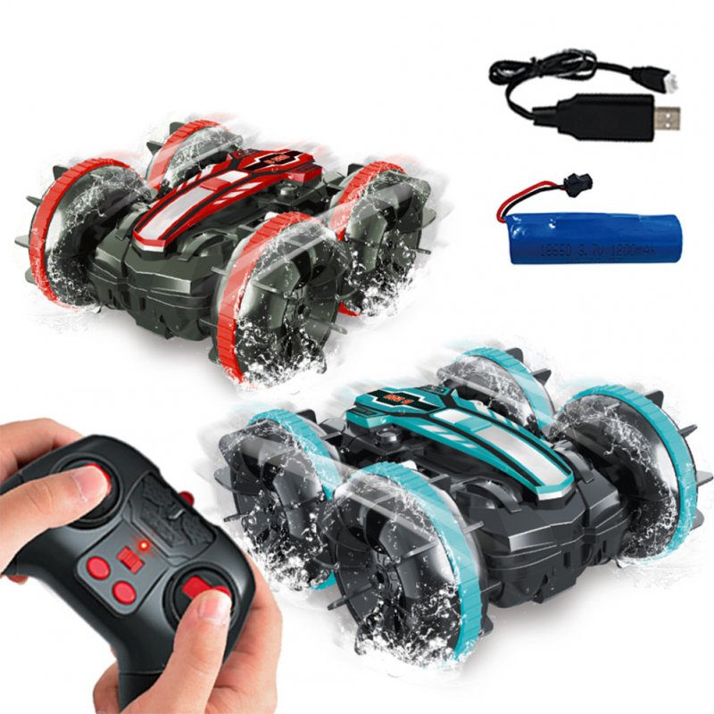 2.4ghz Amphibious Remote Control Car Wireless Electric Double-sided Stunt Off-road Vehicle Toys for Kids 