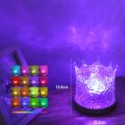 Dynamic Water Ripple Night Light, USB Charging 16-Color Crystal Crown Projector Lamp Flame Effect Rotating Light With Remote Control For Living Room Bedroom Rechargeable model