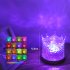 Dynamic Water Ripple Night Light  USB Charging 16 Color Crystal Crown Projector Lamp Flame Effect Rotating Light With Remote Control For Living Room Bedroom Rec