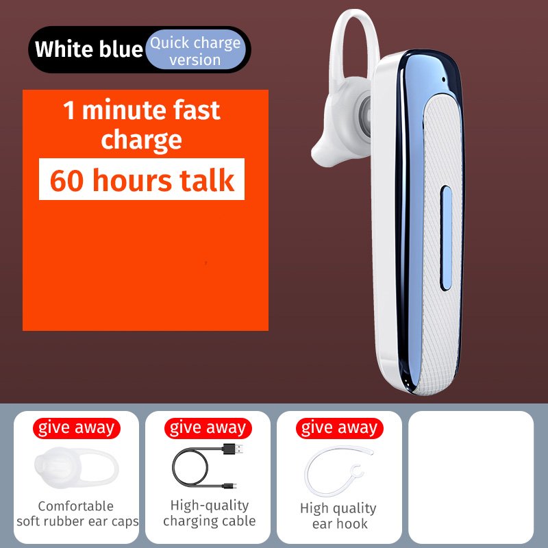 E03 Smart Wireless  In-ear  Earphones Mobile Phone Universal Driving Business Mini Bluetooth Headset White blue