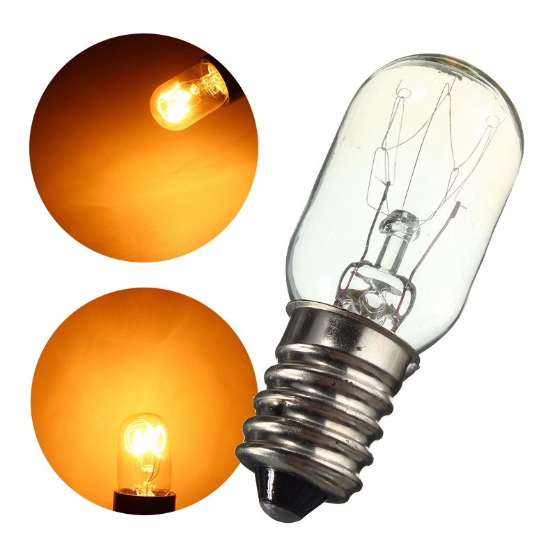 E14 15W Refrigerator Light Bulb LED Tungsten Filament Lamp Bulbs Yellow Light