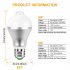 E27 Light Bulb Energy Saving Pir Infrared Sensor Auto On off Dusk to Dawn Lamps 3000k Warm White 9W