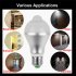 E27 Light Bulb Energy Saving Pir Infrared Sensor Auto On off Dusk to Dawn Lamps 3000k Warm White 9W