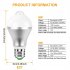 E27 Light Bulb Energy Saving Pir Infrared Sensor Auto On off Dusk to Dawn Lamps 6500k Cold White 9W