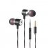 E37 In ear Mobile Phone Headset  Metal Heavy Bass Smart Wire controlled Tuning Band Microphone Earplugs  Compatible With Android Universal Silver