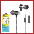 E37 In ear Mobile Phone Headset  Metal Heavy Bass Smart Wire controlled Tuning Band Microphone Earplugs  Compatible With Android Universal Black