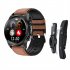 E400 Smart Watch Full Touch Screen Ecg Ppg Blood Oxygen Monitoring Ip68 Waterproof Smartwatch Black Belt