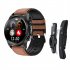 E400 Smart Watch Full Touch Screen Ecg Ppg Blood Oxygen Monitoring Ip68 Waterproof Smartwatch Black Belt w  Bracket