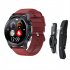 E400 Smart Watch Full Touch Screen Ecg Ppg Blood Oxygen Monitoring Ip68 Waterproof Smartwatch Black Belt w  Bracket