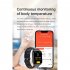 E500 Smart Watch Real time Non invasive Blood Sugar Ecg Ppg Blood Pressure Monitoring Smartwatch Black Silicon Belt