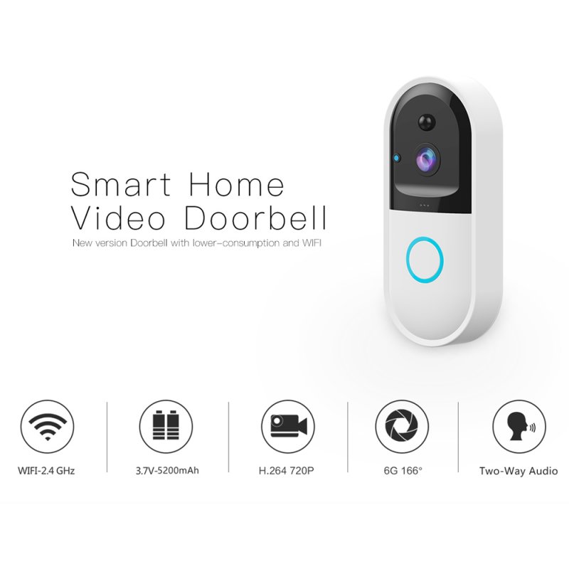 Anytek Wireless WiFi Intercom Video Doorbell Camera Set Door Bell Camera Wifi Video Night Vision 