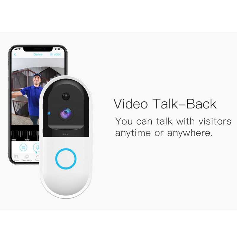 Anytek Wireless WiFi Intercom Video Doorbell Camera Set Door Bell Camera Wifi Video Night Vision 