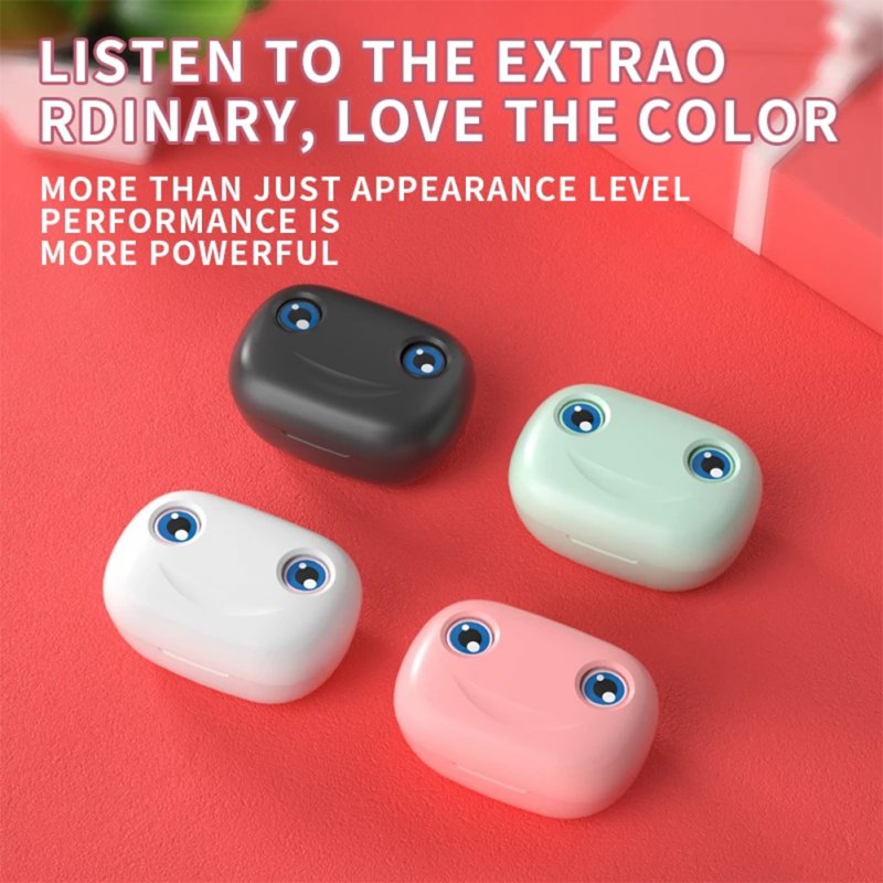 E6 Wireless Bluetooth 5.1 Headset Tws Touch Cartoon Sports In-ear Binaural Earphones Pink