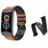 E600 Ecg Smart Watch Heart Rate Blood Oxygen Monitor Waterproof Sports Pedometer Smart Bracelet Brown Leather Belt