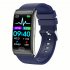 E600 Smart Watch Ecg Ppg Blood Sugar Monitor Waterproof Sports Pedometer Fitness Bracelet Black Leather Strap