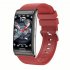 E600 Smart Watch Ecg Ppg Blood Sugar Monitor Waterproof Sports Pedometer Fitness Bracelet Brown Leather Strap