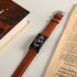 E600 Smart Watch Ecg Ppg Blood Sugar Monitor Waterproof Sports Pedometer Fitness Bracelet Brown Leather Strap