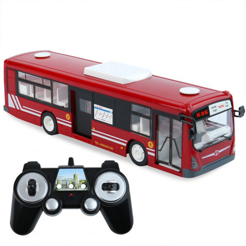 E635-001 2.4ghz Wireless Remote  Control  Bus  Toy Simulation Electric Vehicle Model Birthday Holiday Gifts For Boys Children Red [remote control version]