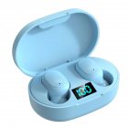 E6S Wireless Earbuds Wireless Ultra Long Playtime Headphones With Charging Case Waterproof Earbuds For Sports Working blue