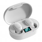 E6S Wireless Earbuds Wireless Ultra Long Playtime Headphones With Charging Case Waterproof Earbuds For Sports Working White