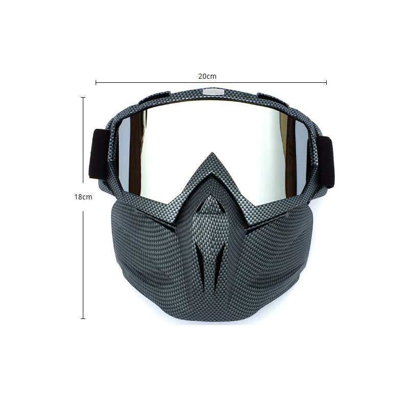 Retro Motorcycle Goggles Helmet Riding Glasses with Face Cover Outdoor Motocross Racing Ski Protector 