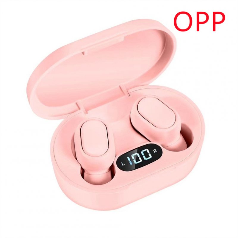 E7s Tws Mini In-ear Wireless  Headphones Sports M1 Stereo Noise Cancelling Earbuds Digital Display Bluetooth-compatible 5.0 Headset Pink
