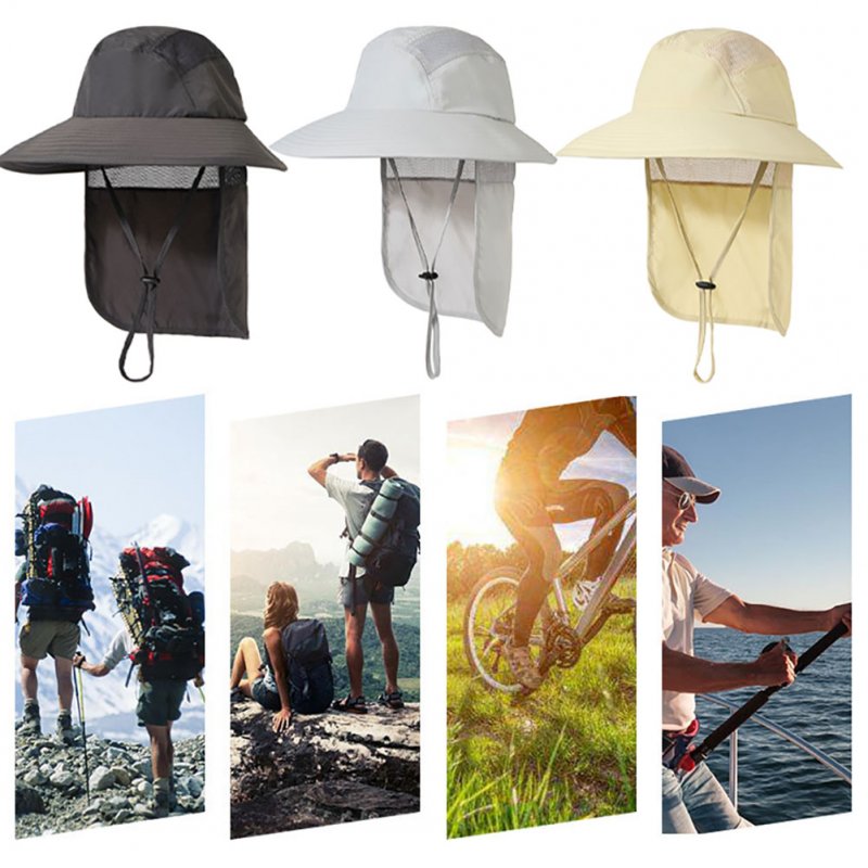 Men Women Outdoor Sun Hats With Lanyard Neck Flap Lightweight Breathable Upf 50+ Sun Protection Fishing Hat 