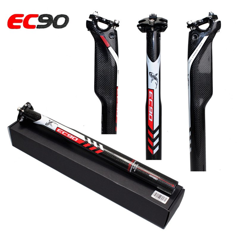EC90 All Carbon Fiber Road Mountain Bike Seat Tube Bicycle Seat Post black_27.2-400mm