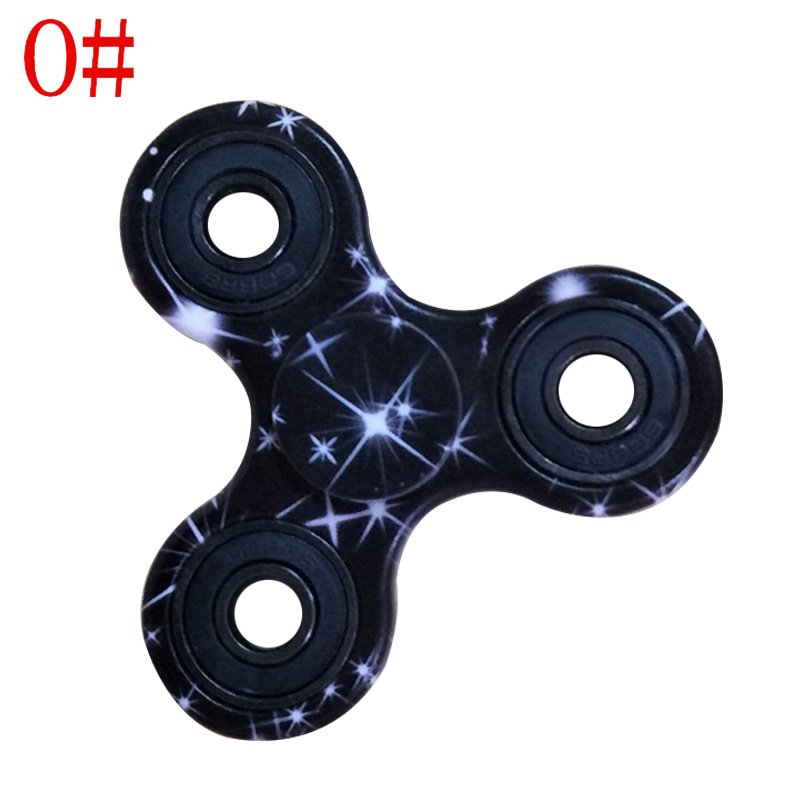 EDC Fidget Spinner, Color Print Hand Spinner Toys, Tri Spinning Stress Reducer for ADHD Focus Relieves Anxiety and Boredom