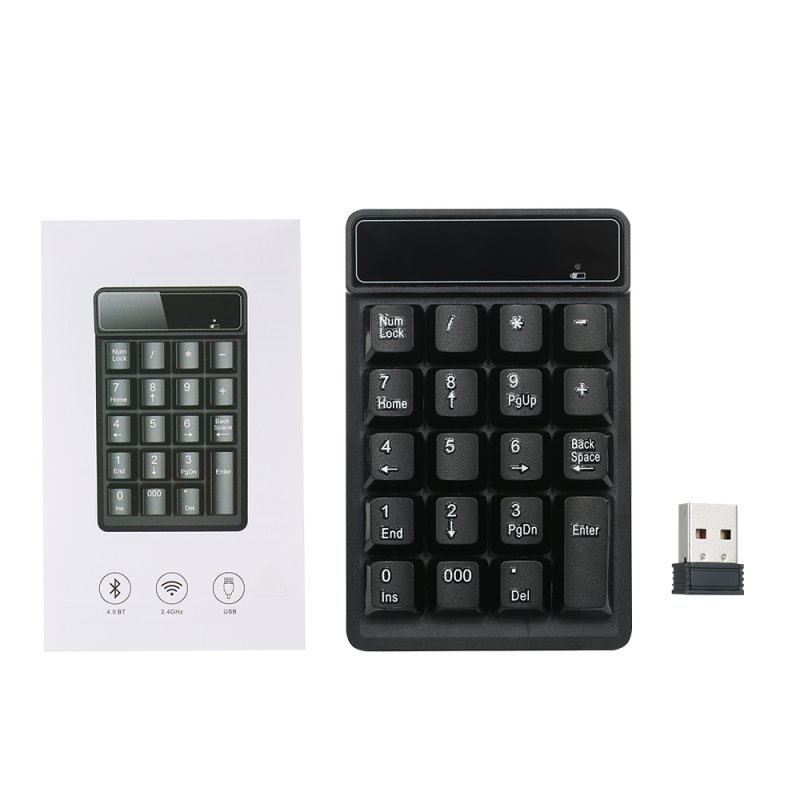 2.4G Wireless Low Noise Mini Numeric Keypad 19 Keys Waterproof Keyboard for Android and iMac 