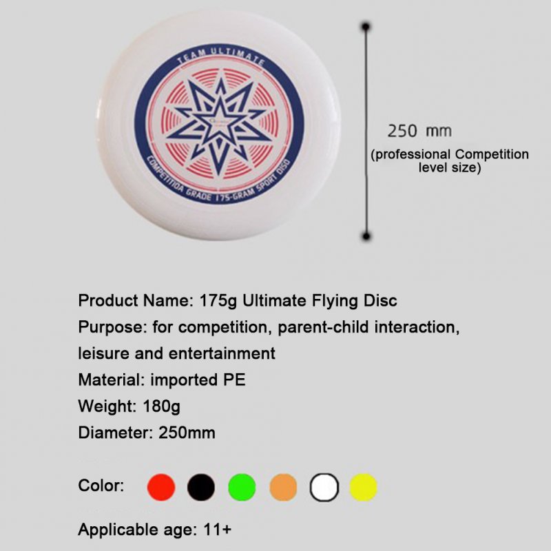 Flying Disc Outdoor Sports Fitness Competition Ultimate Disc for Beach Backyard Camping Professional 
