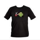 EL T shirt with sound and noise response lights up and shows the Android mascot vaporizing an Apple  this is a great way to show your support for Android