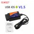 ELM327 USB V1 5 OBD2 Car Diagnostic Scanner Support for Android IOS black
