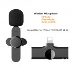 EP033 Wireless Microphone Mini Lapel Microphone For Iphone Android <span style='color:#F7840C'>Smartphone</span> Recording Video Blog Interview iOS interface