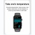 ET620 1 57 inch Smart Watch Waterproof Full Touch Fitness Smart Watch Heart Rate Blood Oxygen Monitor Message Reminder Fitness Tracker For Men Women black tape