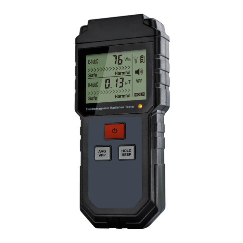 ET825 Electromagnetic Field Radiation Detector Tester Emf Meter Rechargeable Handheld Counter Emission Dosimeter black