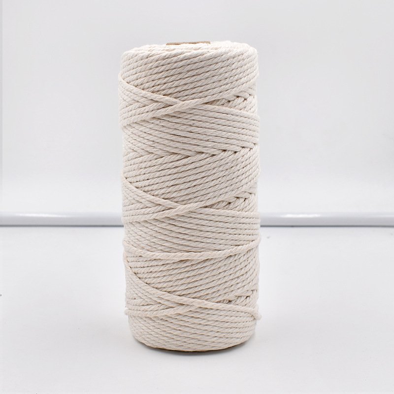 EU 200m Natural Cord String Rope Cotton Yarn 3 Braided Wall Hanging Plant Hanger