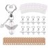 EU 20pcs Angel Keychain Pendant Yarn Bag Gifts for Wedding Birthday Party Light Pink