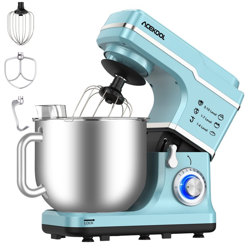 EU ACEKOOL Stand Mixer 6.7L 10 Speeds Tilt-Head 1400W Tiffany Blue EU Plug