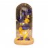 EU Colored  Roses Ornaments 3 Flowers Glass covered Gold leaf Artifical Roses Luminous Led