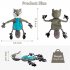 EU Cute Fox Squeak Plush Dog Toys Cartoon Animals Soft Chew Resistant Tough for Dog Toys Grey