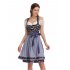 EU KOJOOIN Oktoberfest Women s Vintage Floral German Dirndl Dress 3 Piece Set Blue 34